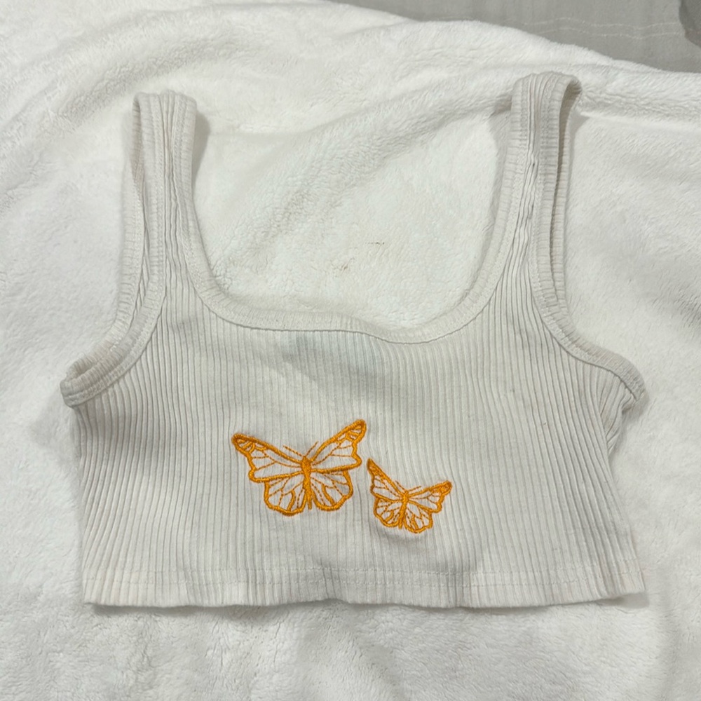 White cropped tank top